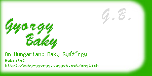 gyorgy baky business card